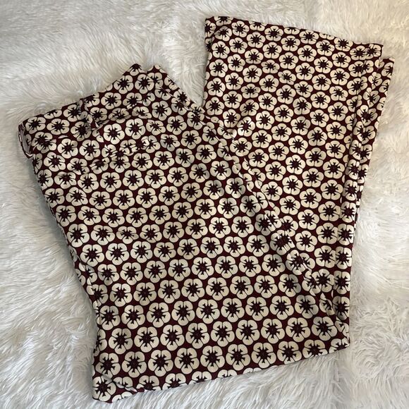 Gabi Fresh Giselle Floral Print Flare Bell Bottom Pants Womens 3X Burgundy Ivory - Picture 3 of 14